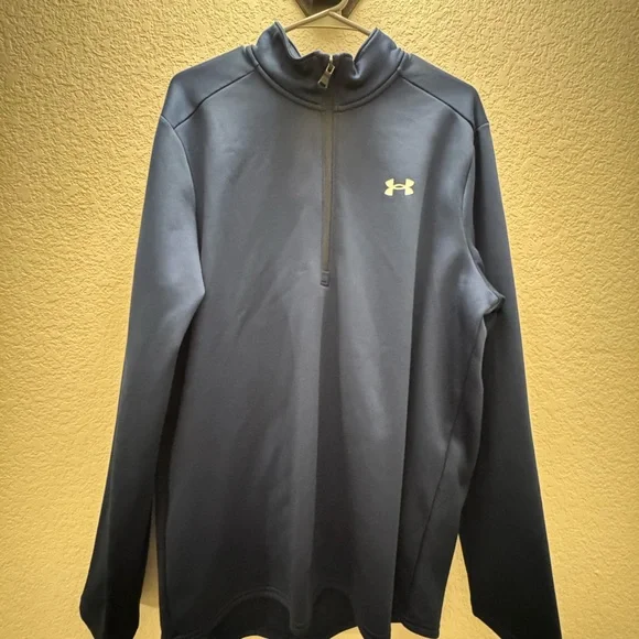 Under Armour Navy Blue Quarter-Zip Pullover - Picture 1 of 3
